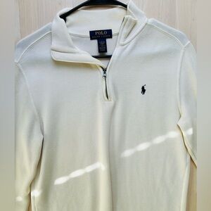Polo by Ralph Lauren Cream Zip-Up Sweater for Boys